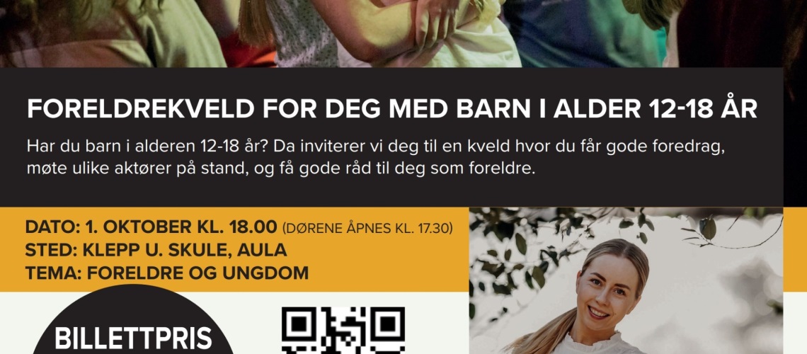 Utsnitt av plakat som inviterer til foreldrekveld.